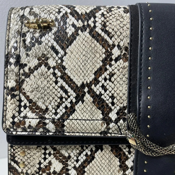 🛍️ 3/$40 Topshop Snakeskin Clutch  Purse Black Grey - Picture 3 of 11